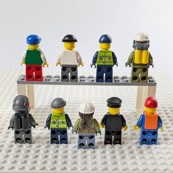 Lego City Minifigures Lot 9 Garbage Man Volcano Explorer Pilot Crewman Boy Space - Picture 7 of 9